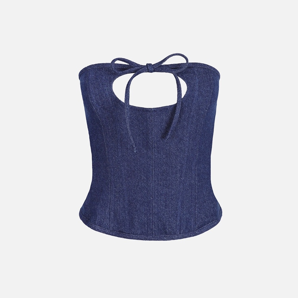 Sandy Liang Isa Corset in Indigo size 10
